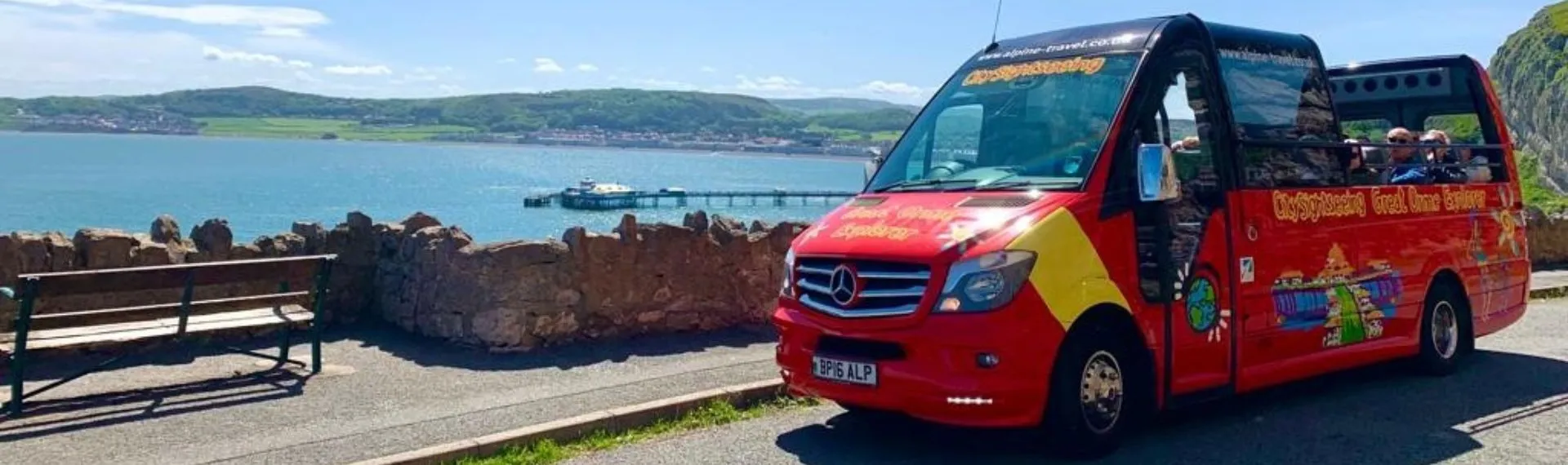 Minibus by seaside