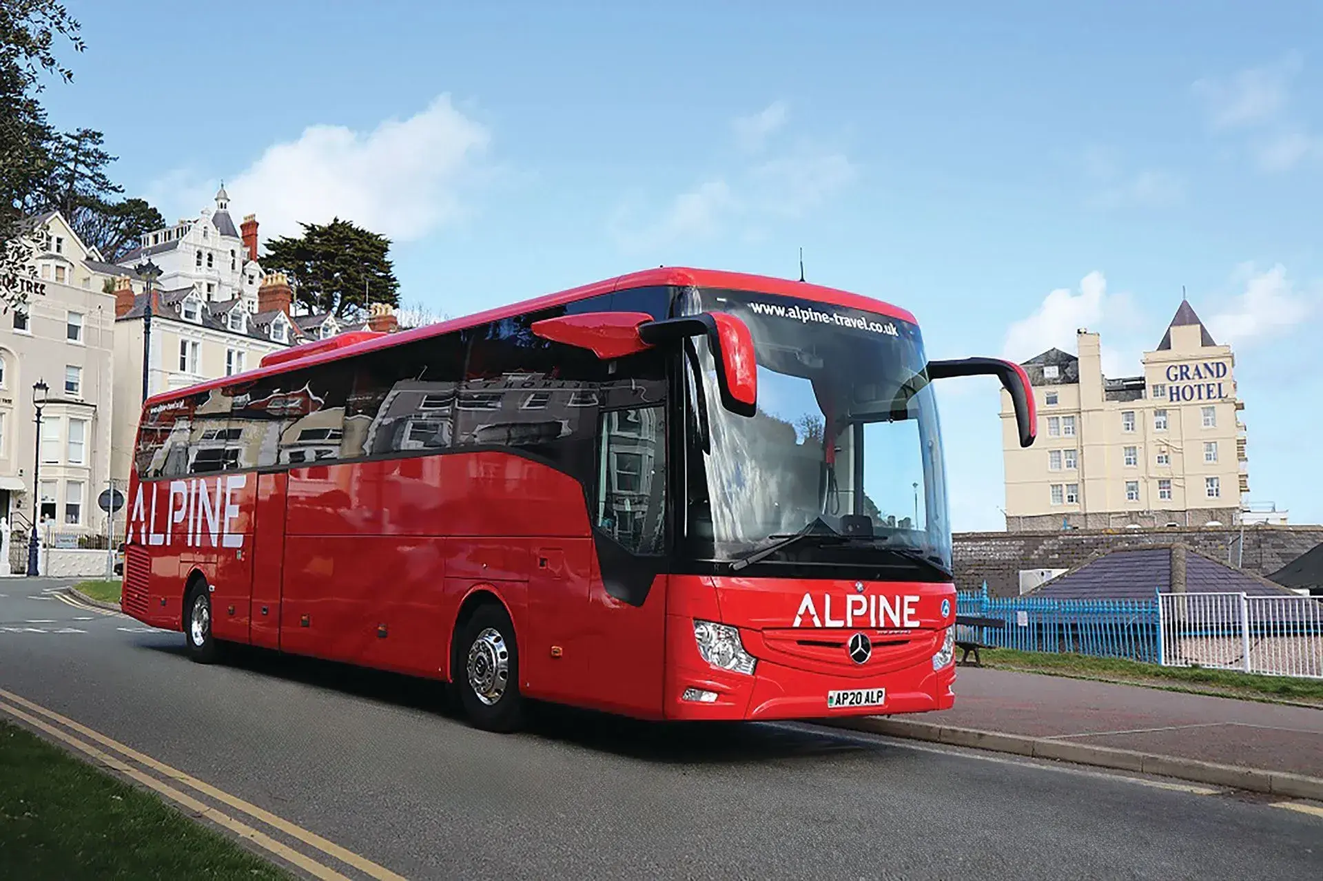 Alpine Coach Parked at Llandudno Seaside
