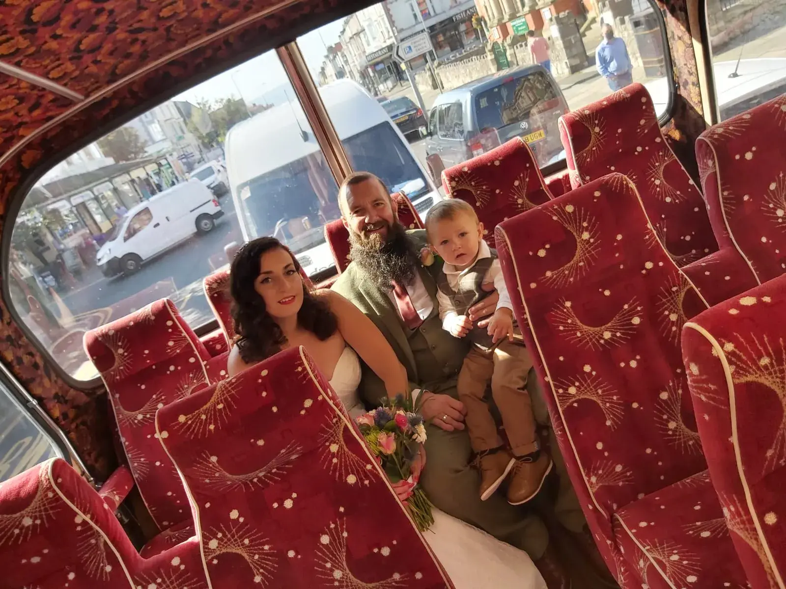 Wedding Couple on Alpine Vintage Coach